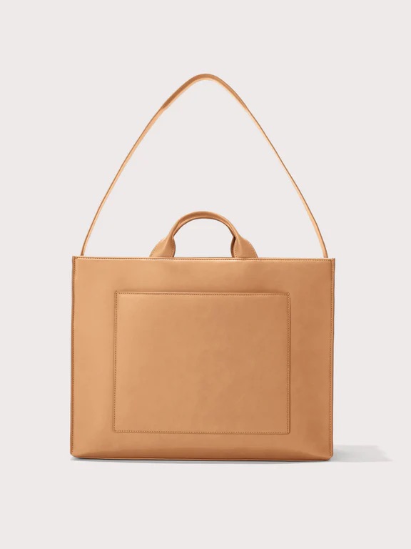 Dagne Dover || Large Daily Tote In Pinto Work Laptop Bag Tan Beige